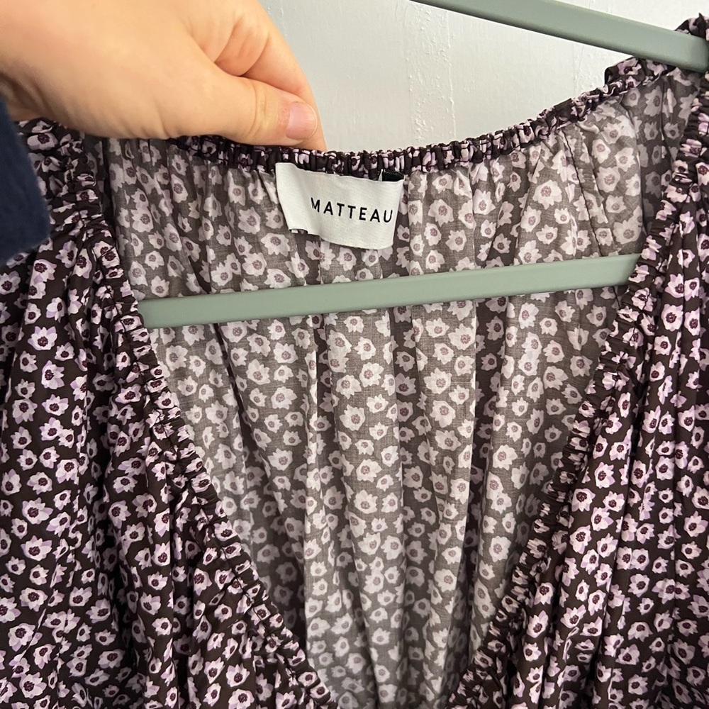 MATTEAU Shirred organic cotton-poplin maxi dress - Picture 2 of 9